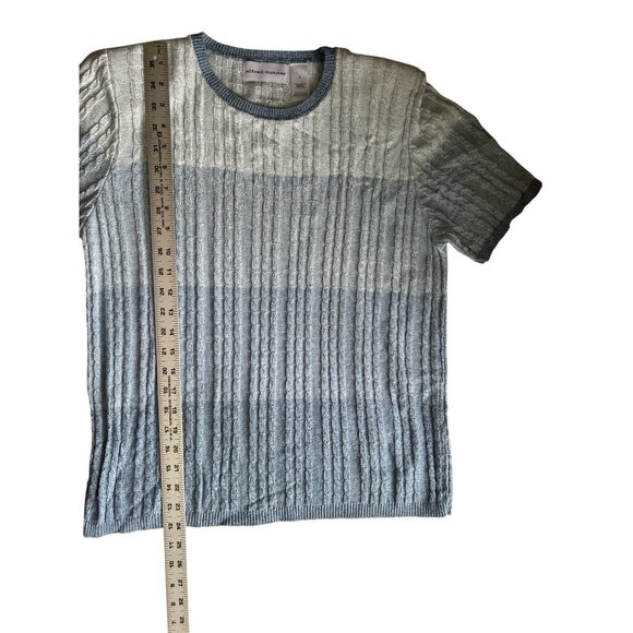 Alfred Dunner Ombre Cable Knit Short Sleeve Sweater In Blue Gradient Size S - Picture 6 of 6